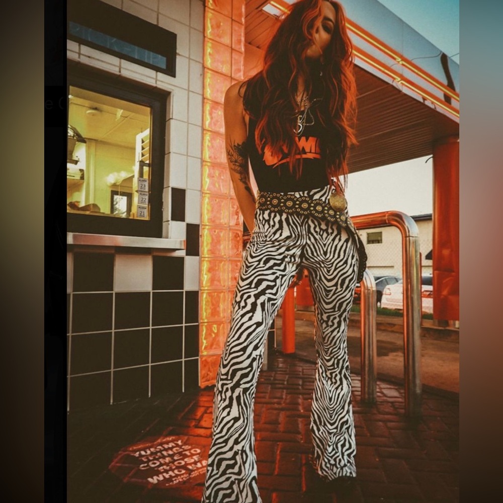 Nasty Gal Zebra Flare Pants